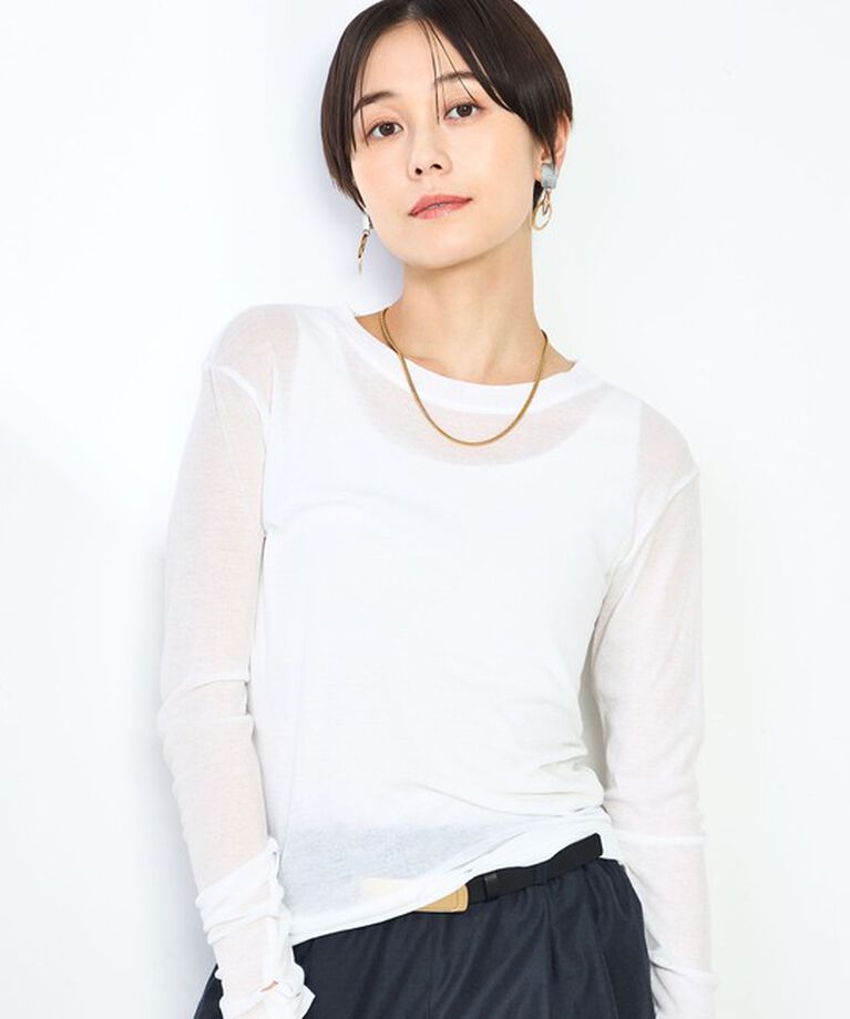 NOLLEY'S「MY STANDARD シアーロンT」|Tシャツ・カットソー|ホワイト