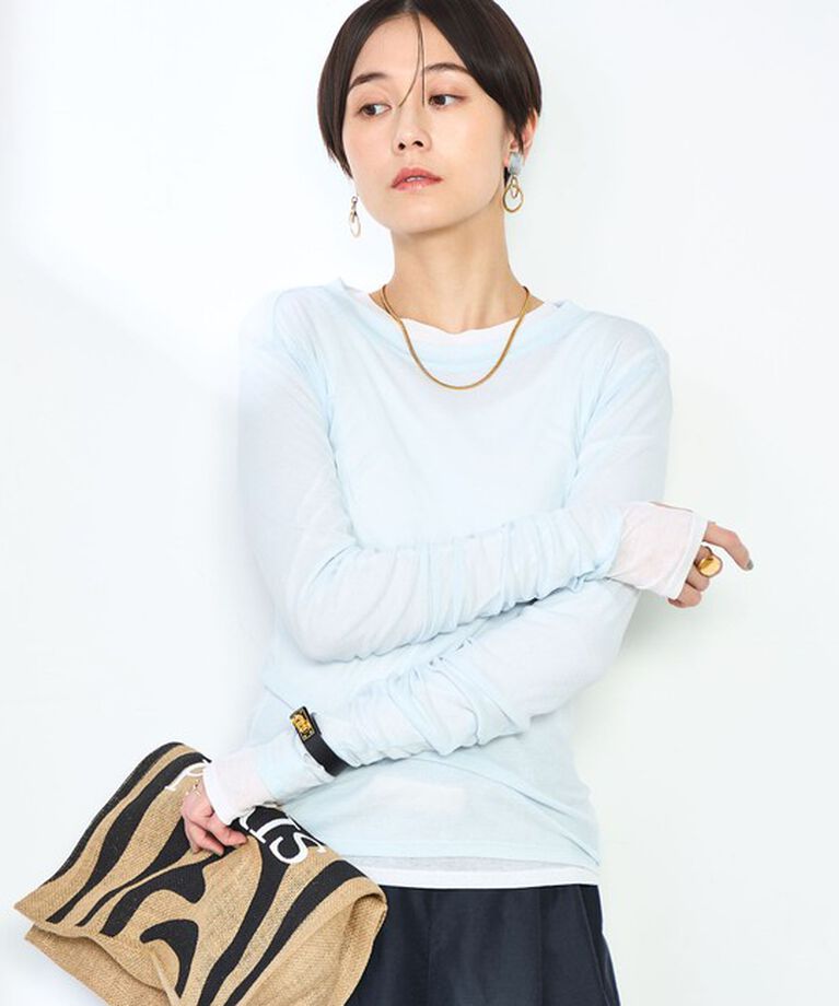 NOLLEY'S「MY STANDARD シアーロンT」|Tシャツ・カットソー|サックス