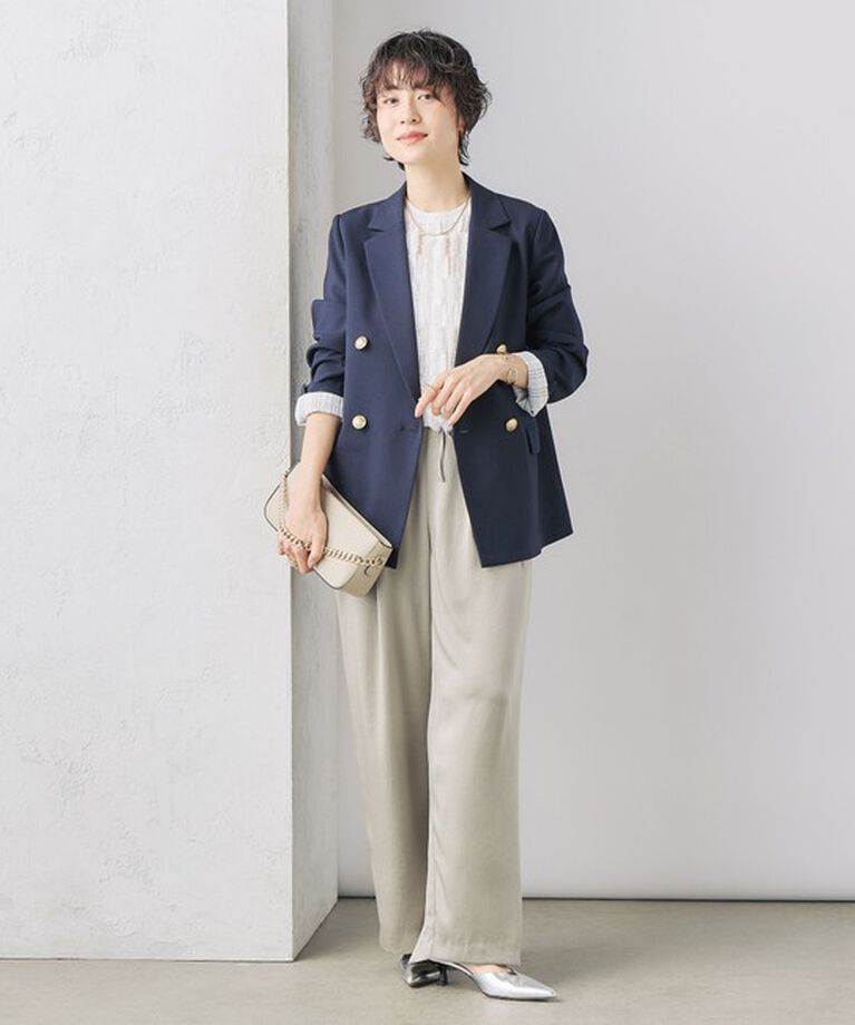 NOLLEY'S「《セットアップ対応》ウォッシャブル高機能麻調ダブルジャケット」|テーラードジャケット|