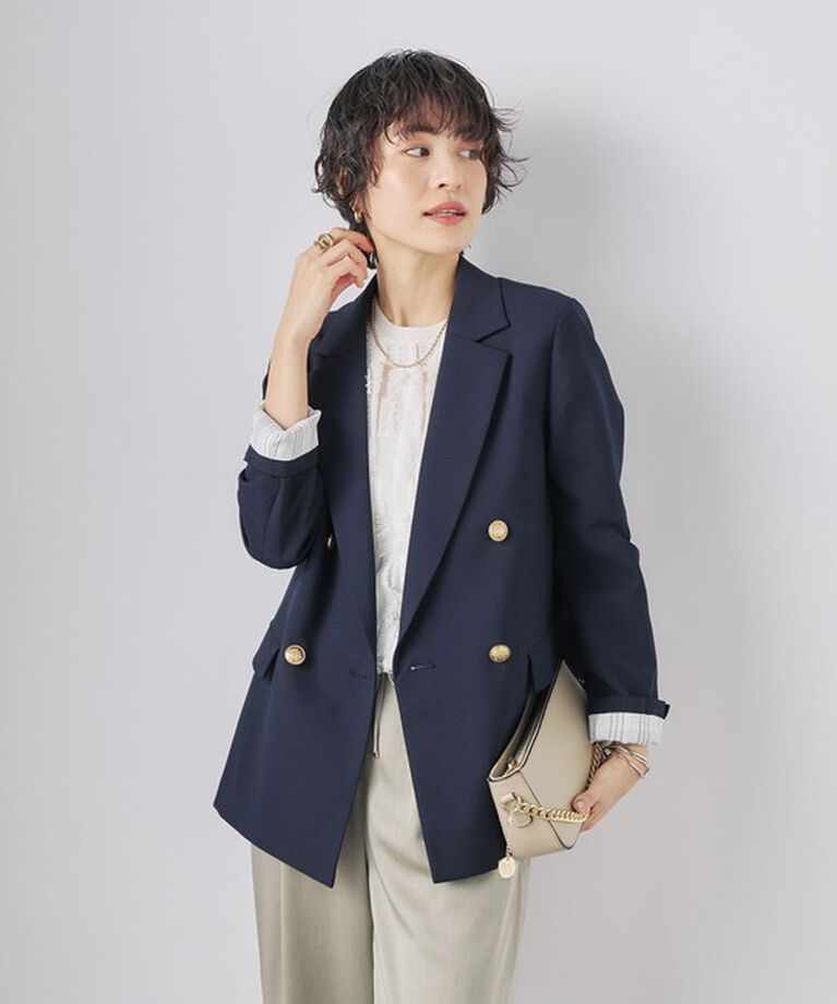 NOLLEY'S「《セットアップ対応》ウォッシャブル高機能麻調ダブルジャケット」|テーラードジャケット|