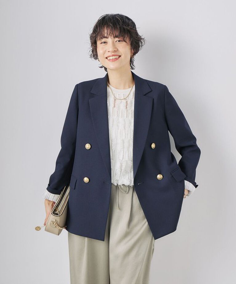 NOLLEY'S「《セットアップ対応》ウォッシャブル高機能麻調ダブルジャケット」|テーラードジャケット|