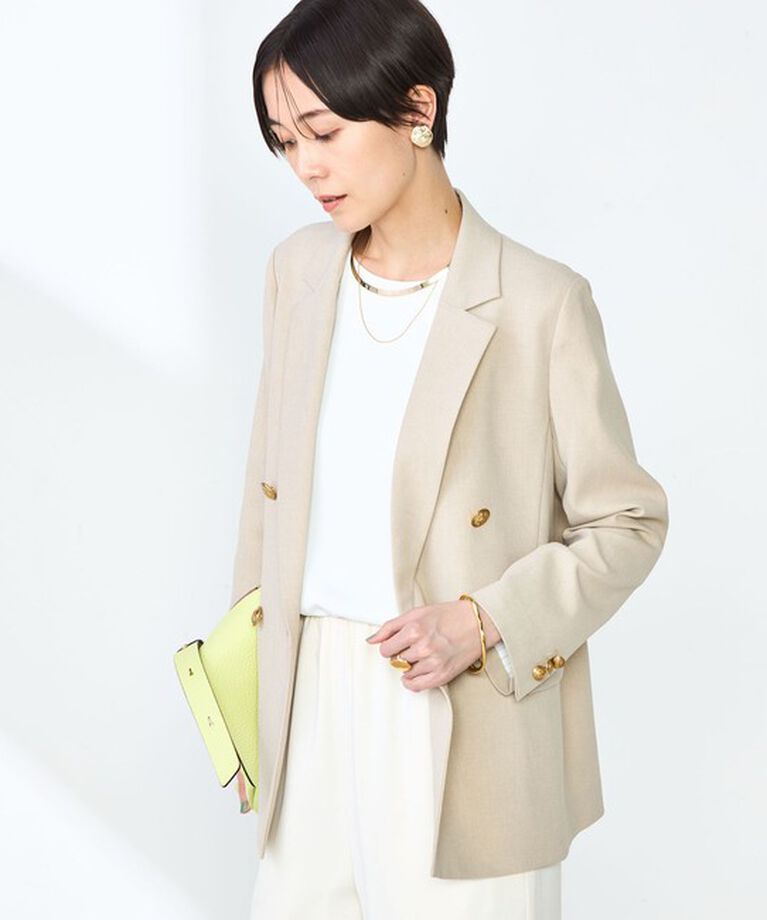 NOLLEY'S「《セットアップ対応》ウォッシャブル高機能麻調ダブルジャケット」|テーラードジャケット|