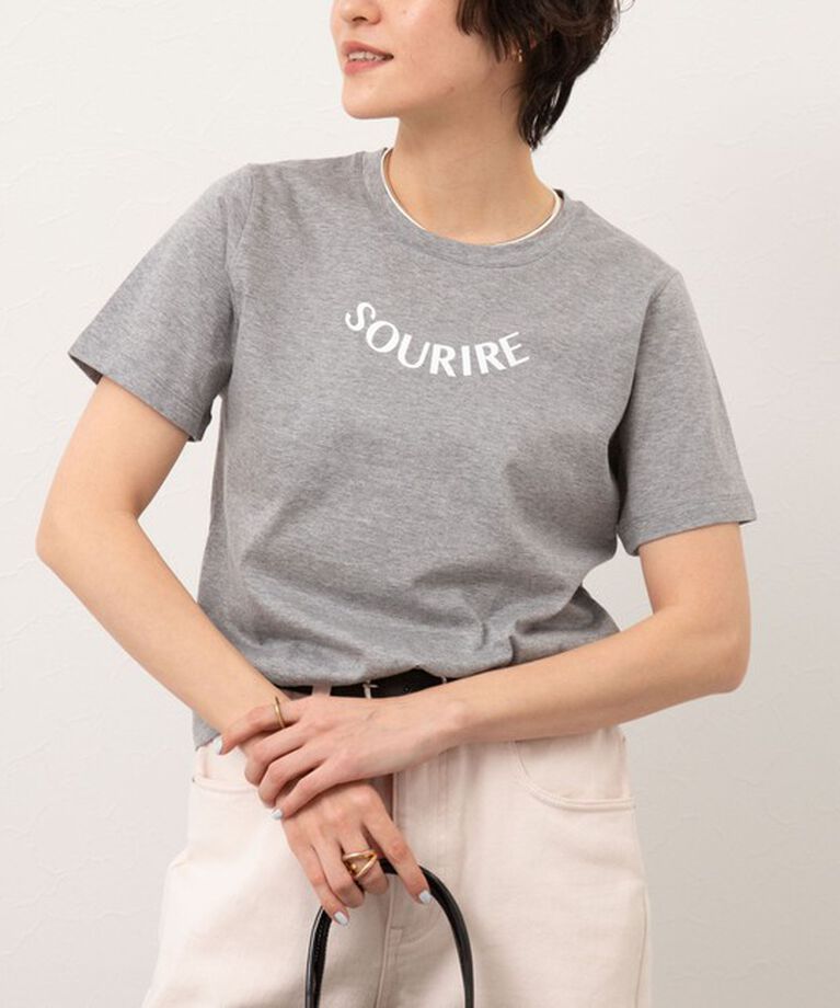 NOLLEY'S sophi「オーガニックコットンロゴT」|Tシャツ・カットソー|ミディアムグレー