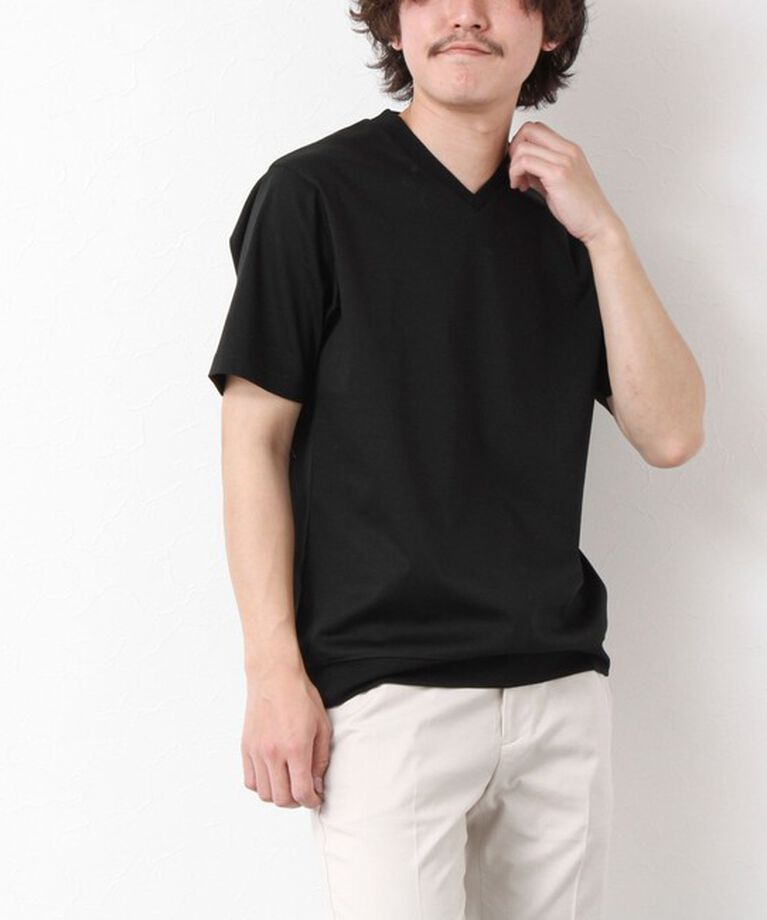 NOLLEY'S goodman「《ビジカジ対応》シルケットスムース Vネック ドレスTシャツ 25SS」|Tシャツ・カットソー|