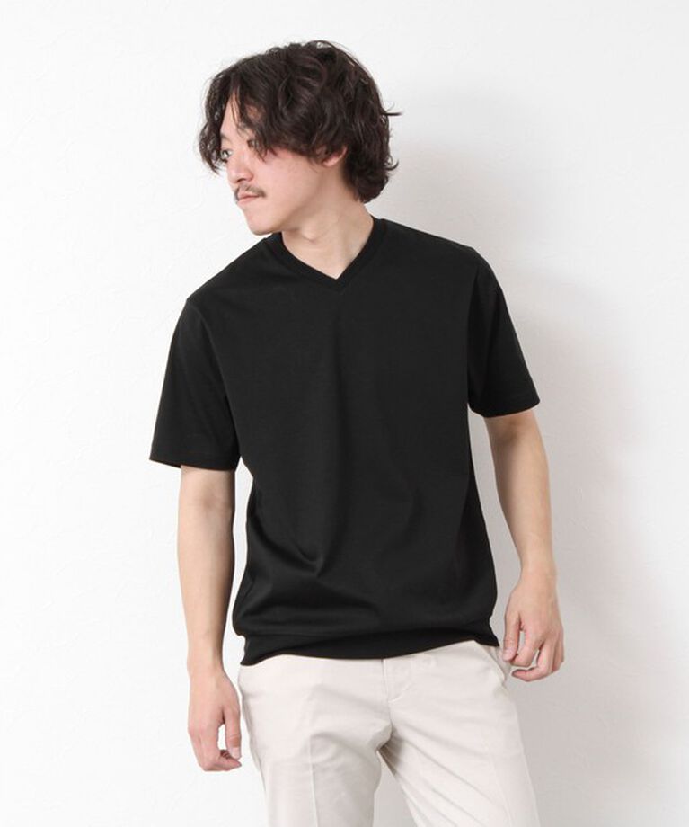 NOLLEY'S goodman「《ビジカジ対応》シルケットスムース Vネック ドレスTシャツ 25SS」|Tシャツ・カットソー|