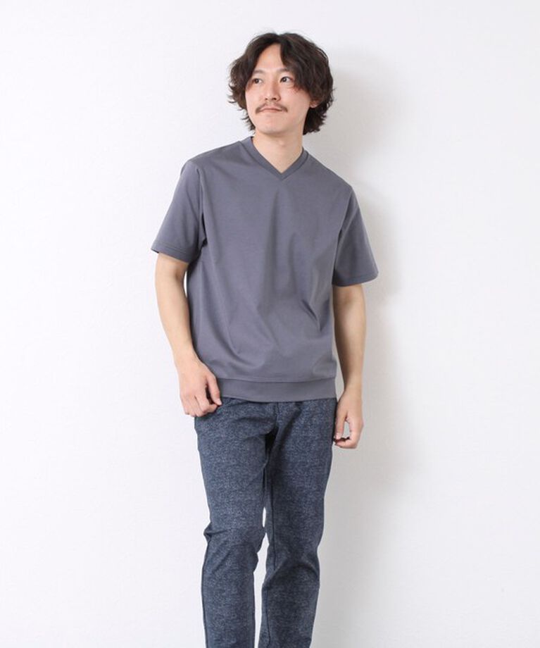 NOLLEY'S goodman「《ビジカジ対応》シルケットスムース Vネック ドレスTシャツ 25SS」|Tシャツ・カットソー|