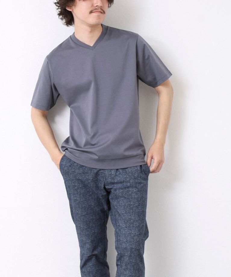 NOLLEY'S goodman「《ビジカジ対応》シルケットスムース Vネック ドレスTシャツ 25SS」|Tシャツ・カットソー|