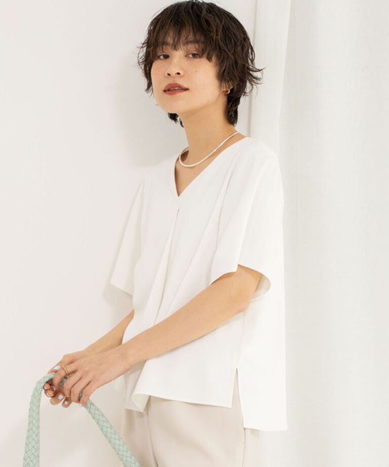 NOLLEY'S sophi「《セットアップ対応》ツイルVタックブラウス」|シャツ・ブラウス|