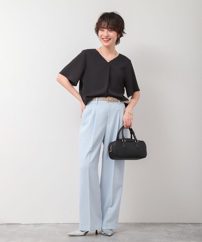 NOLLEY'S sophi「《セットアップ対応》ツイルVタックブラウス」|シャツ・ブラウス|