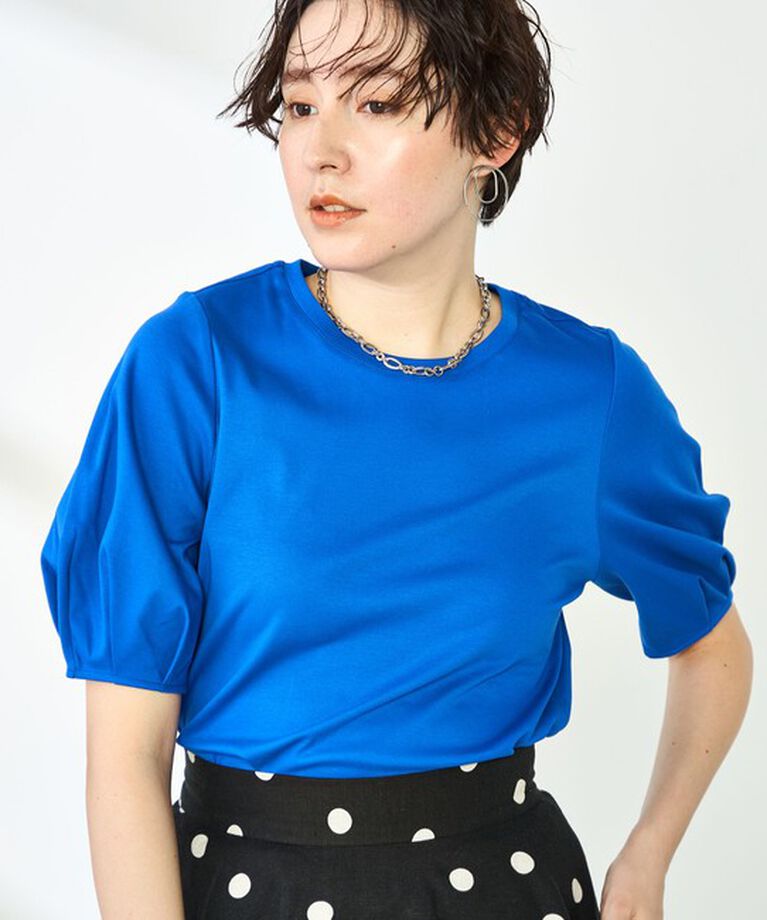 NOLLEY'S「高機能 LA＋スムース5分袖プルオーバーカットソー」|Tシャツ・カットソー|ブルー