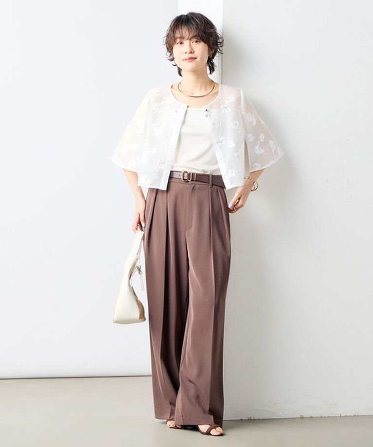 NOLLEY'S sophi「《セットアップ対応》ラメフラワージャガードブラウス」|シャツ・ブラウス|