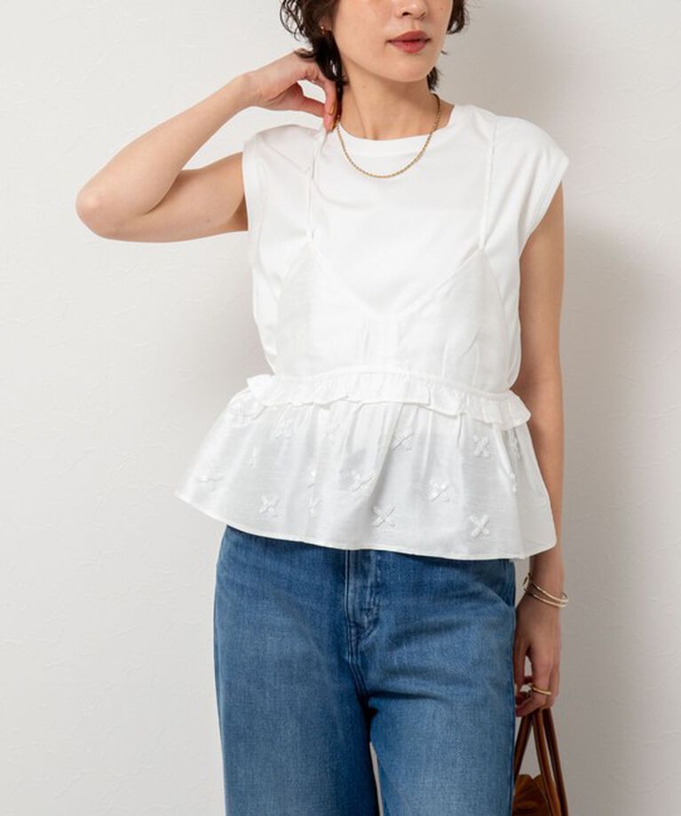 NOLLEY'S sophi「【MARILYN MOON/マリリーンムーン】beads motif taffeta camisole」|シャツ・ブラウス|オフホワイト
