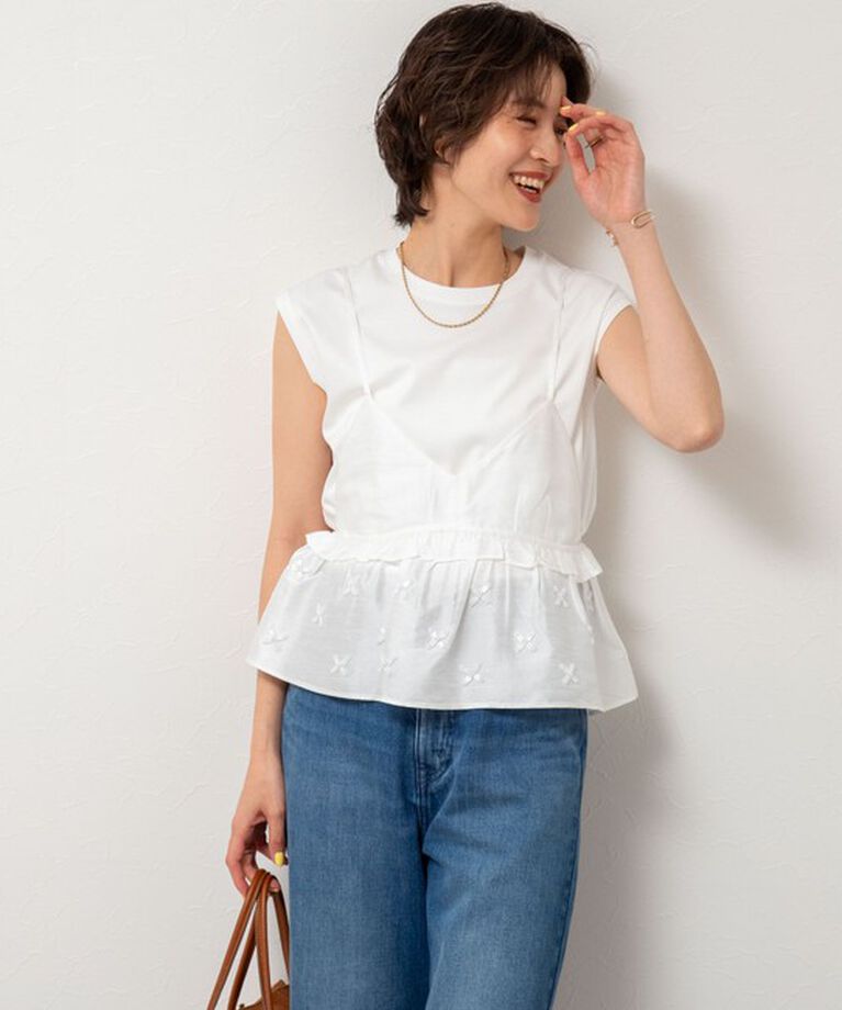 NOLLEY'S sophi「【MARILYN MOON/マリリーンムーン】beads motif taffeta camisole」|シャツ・ブラウス|