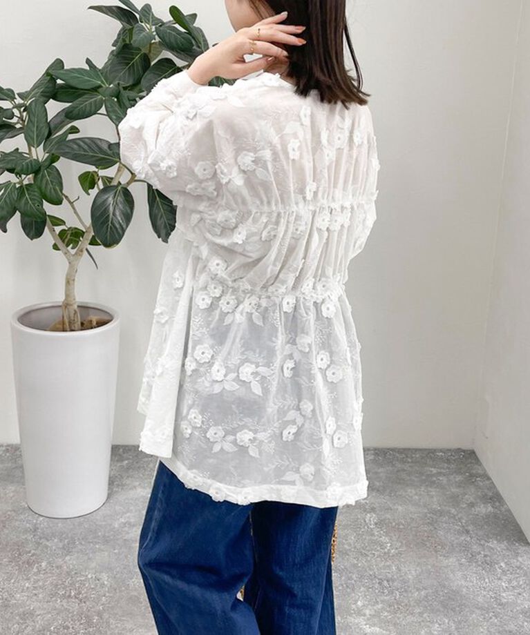 fredy emue「3D刺繍チュニックブラウス」|シャツ・ブラウス|