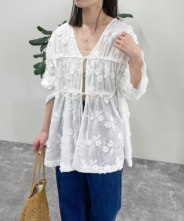 fredy emue「3D刺繍チュニックブラウス」|シャツ・ブラウス|