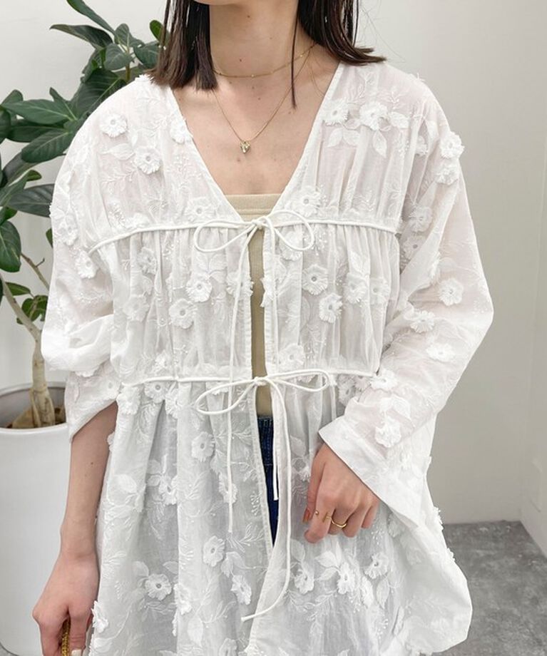fredy emue「3D刺繍チュニックブラウス」|シャツ・ブラウス|