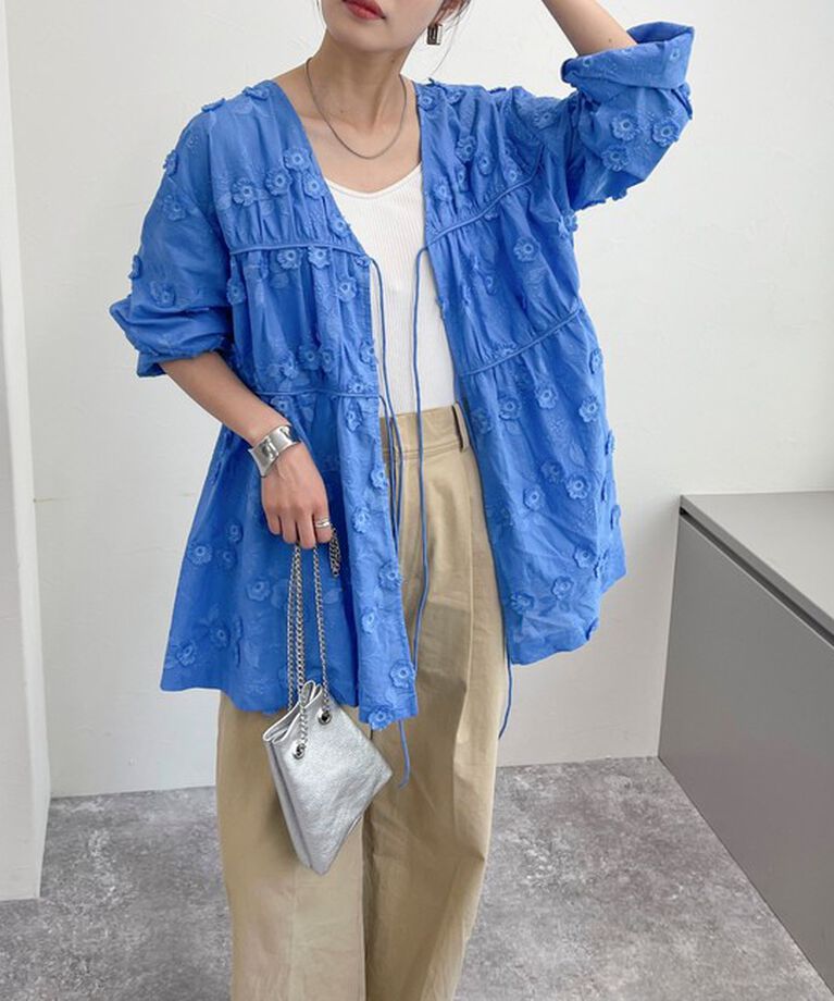 fredy emue「3D刺繍チュニックブラウス」|シャツ・ブラウス|