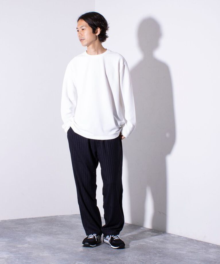 GLOSTER「【GLOSTER/グロスター】ふくれジャガード 長袖Tシャツ クルーネック」|Tシャツ・カットソー|