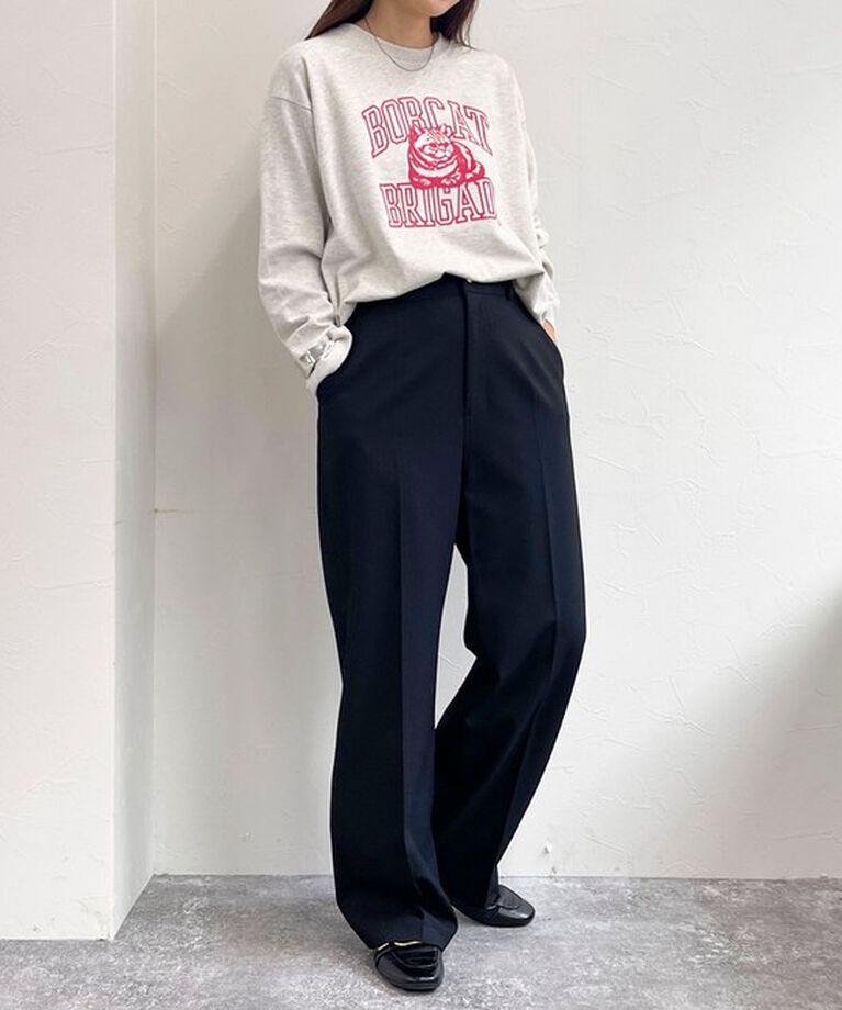 fredy emue「CATフロッキープリント ロンTシャツ」|Tシャツ・カットソー|