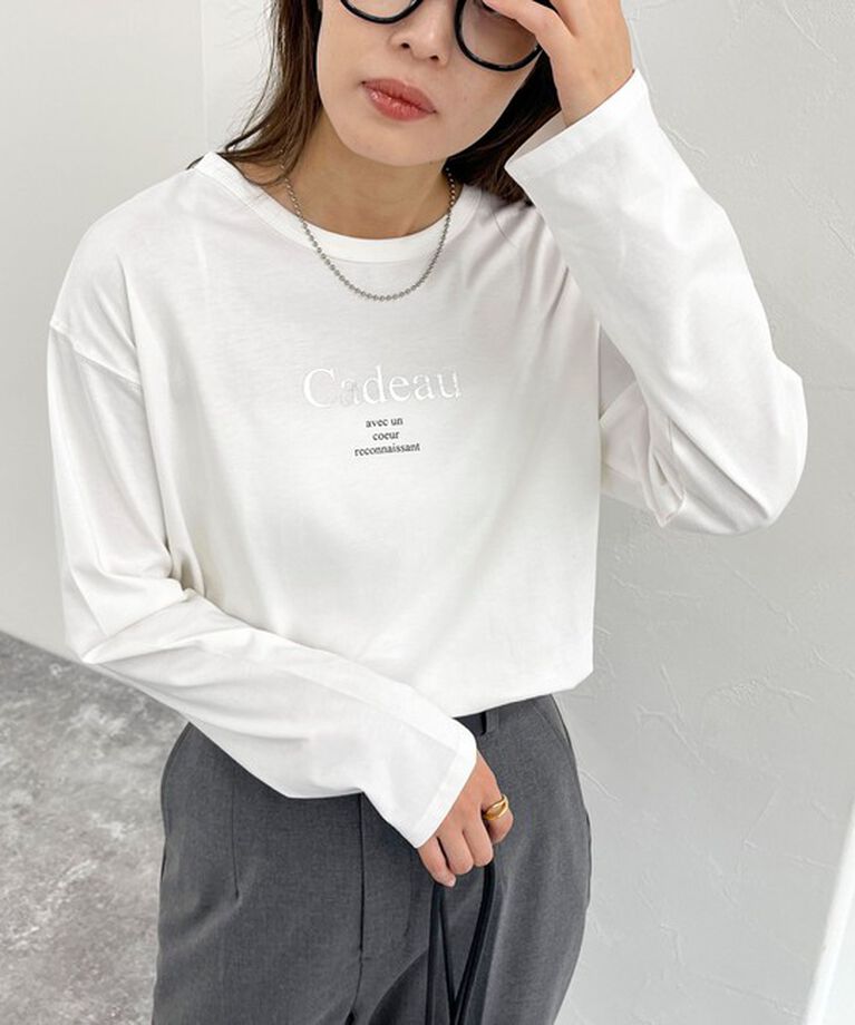 fredy emue「箔プリントシルケットロンTシャツ」|Tシャツ・カットソー|