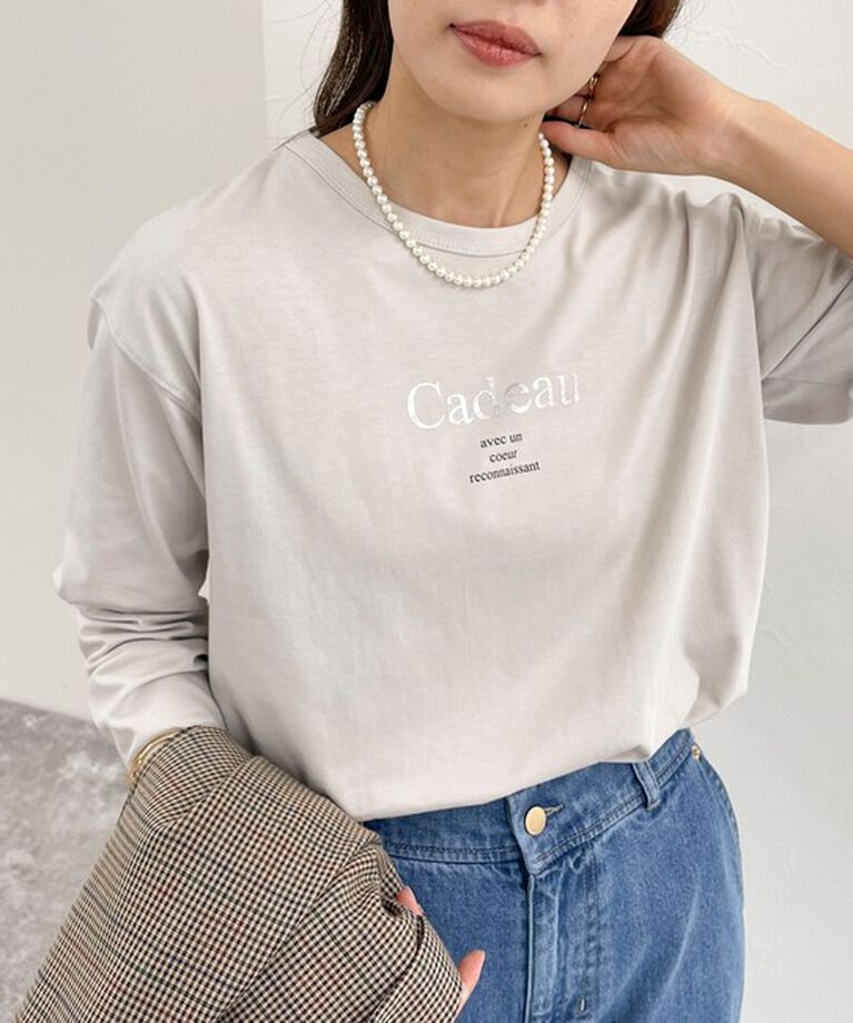 fredy emue「箔プリントシルケットロンTシャツ」|Tシャツ・カットソー|