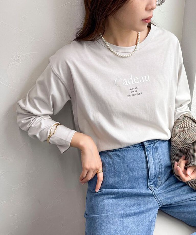 fredy emue「箔プリントシルケットロンTシャツ」|Tシャツ・カットソー|