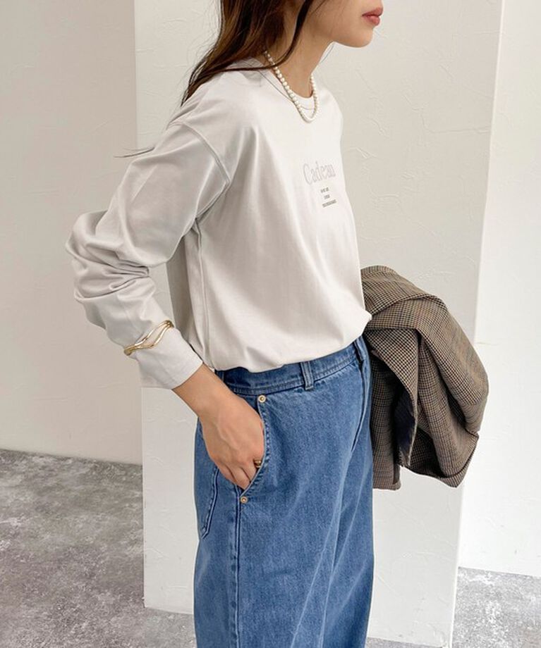 fredy emue「箔プリントシルケットロンTシャツ」|Tシャツ・カットソー|