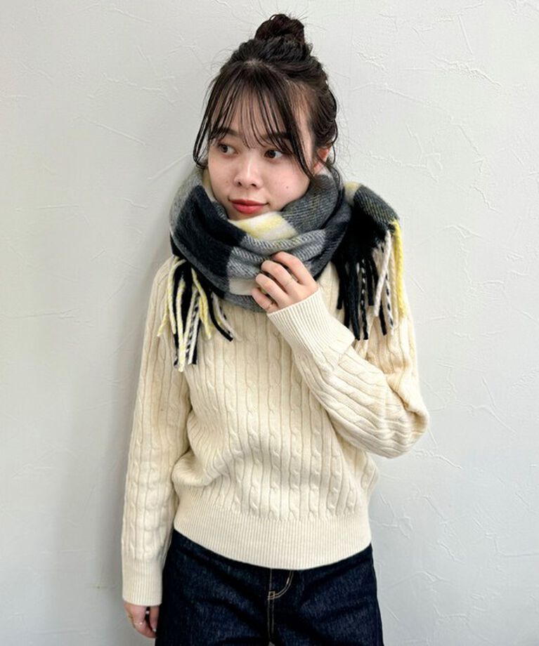 fredy emue「FR刺繍ブークレチェックストール」|ストール|