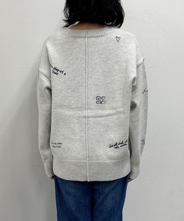 fredy emue「message刺繍ニットカーディガン」|カーディガン|