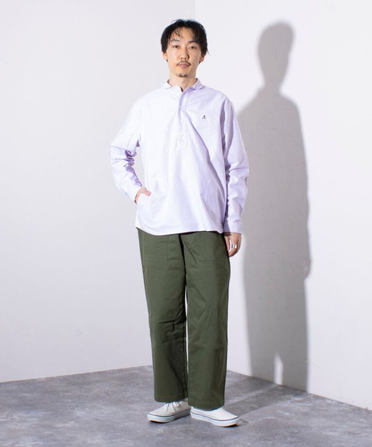 GLOSTER「【GEVACO/ゲバコ】オックスオーバーショールカラー長袖シャツ（無地/ストライプ/ギンガム）」|シャツ・ブラウス|