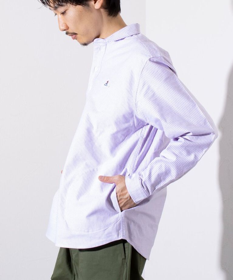 GLOSTER「【GEVACO/ゲバコ】オックスオーバーショールカラー長袖シャツ（無地/ストライプ/ギンガム）」|シャツ・ブラウス|
