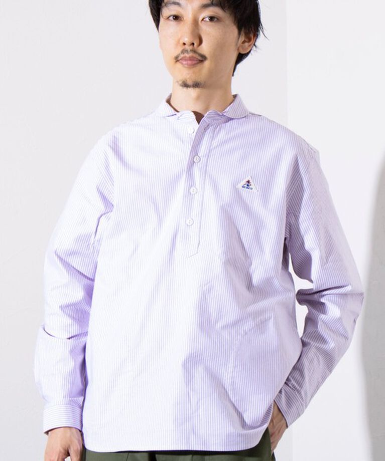 GLOSTER「【GEVACO/ゲバコ】オックスオーバーショールカラー長袖シャツ（無地/ストライプ/ギンガム）」|シャツ・ブラウス|
