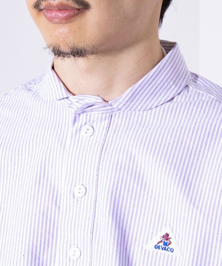 GLOSTER「【GEVACO/ゲバコ】オックスオーバーショールカラー長袖シャツ（無地/ストライプ/ギンガム）」|シャツ・ブラウス|