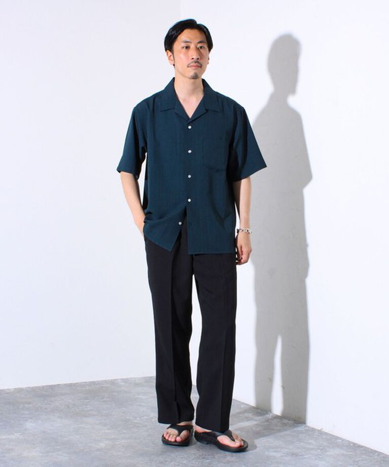 GLOSTER「【GLOSTER/グロスター】タック入り ドライポリ ワイドストレート スラックスパンツ」|チノ|