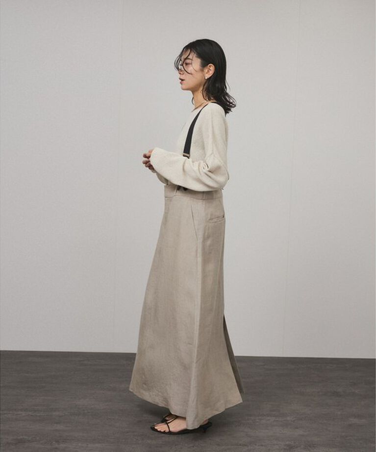 SALON adam et rope'「【WEB限定】ヨーロピアンフラックスリネンサスペンダースカート」|スカート|