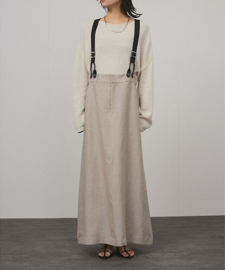 SALON adam et rope'「【WEB限定】ヨーロピアンフラックスリネンサスペンダースカート」|スカート|
