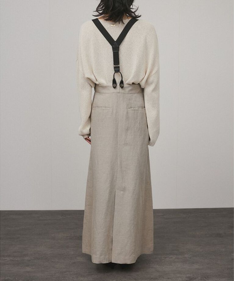 SALON adam et rope'「【WEB限定】ヨーロピアンフラックスリネンサスペンダースカート」|スカート|