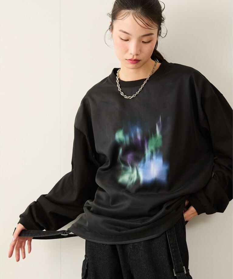 JUNRED「シアーレイヤードロングスリーブプルオーバー」|Tシャツ・カットソー|