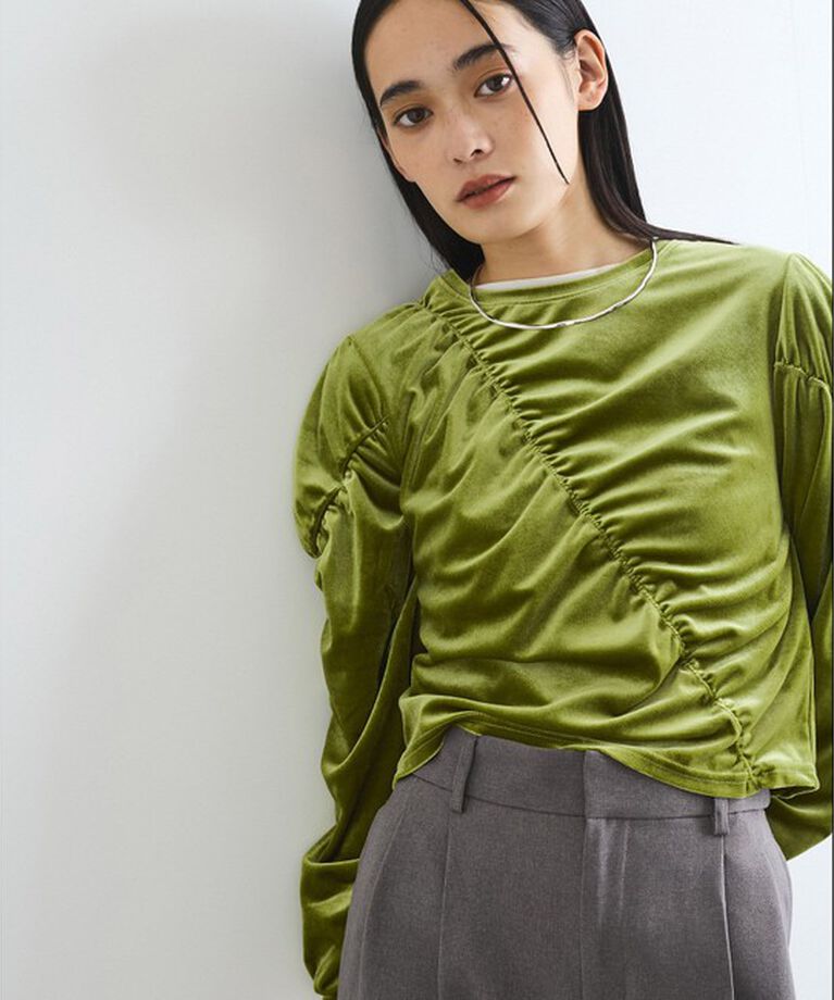 VIS「【洗える】ベロアシャーリングプルオーバー」|Tシャツ・カットソー|