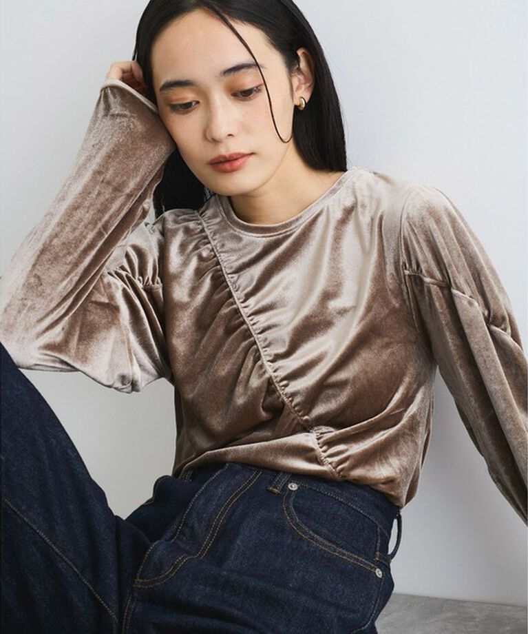 VIS「【洗える】ベロアシャーリングプルオーバー」|Tシャツ・カットソー|
