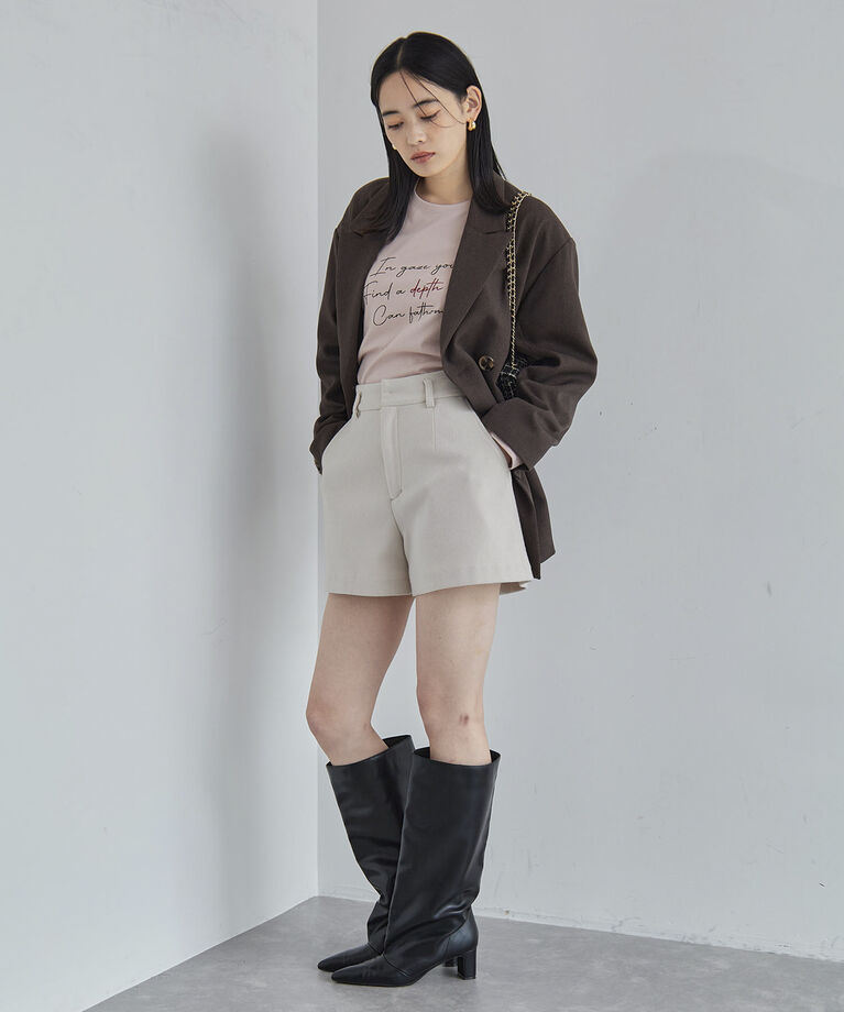 VIS「【洗える】配色ロゴロングTシャツ」|Tシャツ・カットソー|