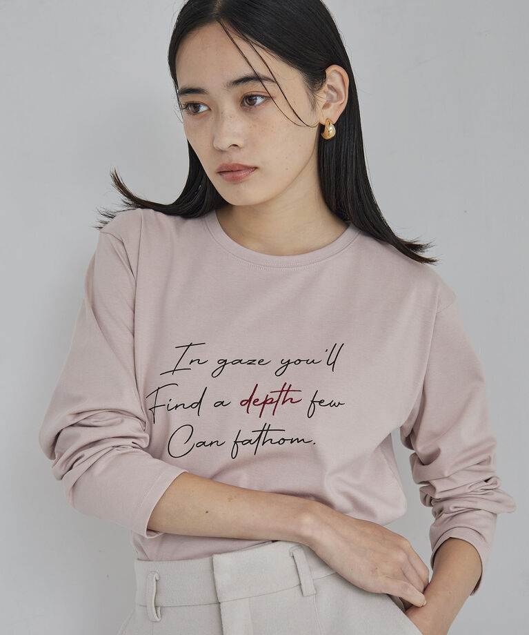 VIS「【洗える】配色ロゴロングTシャツ」|Tシャツ・カットソー|