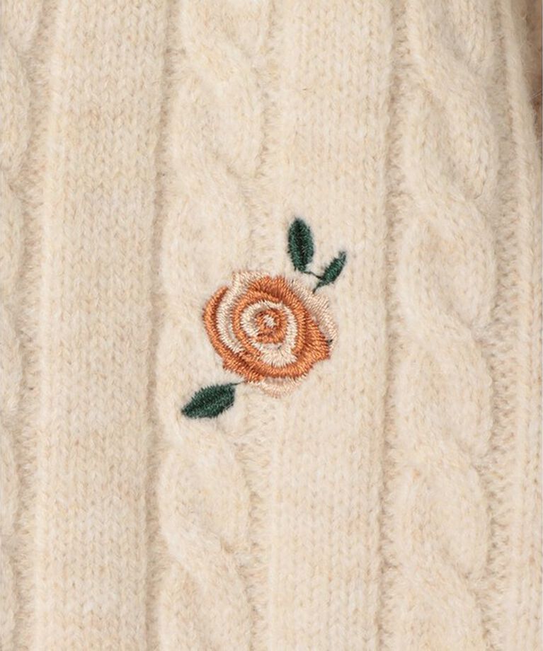 VIS「【DILIGENCE PARLOUR】VIS別注モデルローズ刺繍ポロケーブルニット【セットアップ対応】」|ニット・セーター|