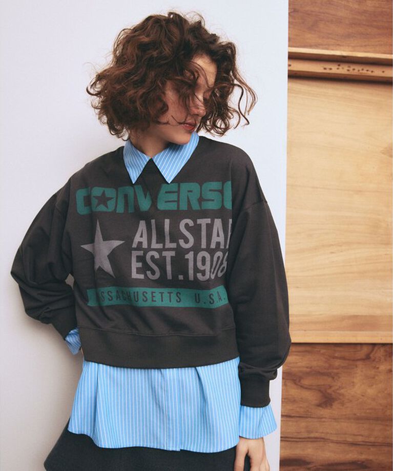 VIS「【CONVERSE】ビッグロゴスウェット」|Tシャツ・カットソー|チャコール