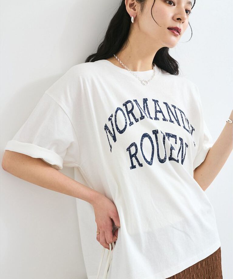 VIS「ピグメント加工プリントビッグTシャツ」|Tシャツ・カットソー|オフホワイト(15)