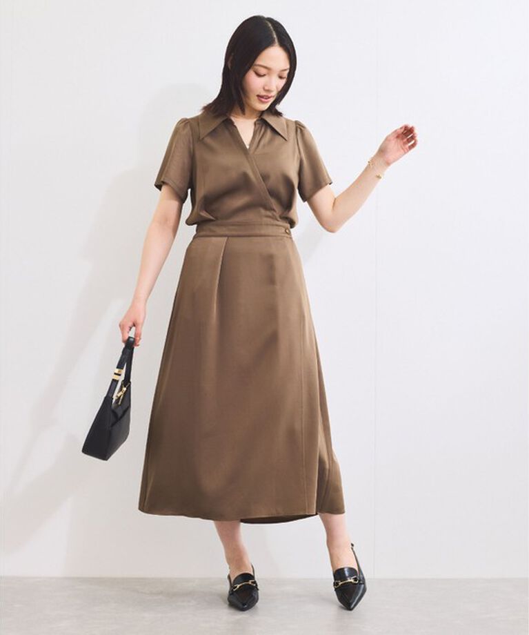 VIS「【WEB限定】カシュクールラップワンピース」|ワンピース|