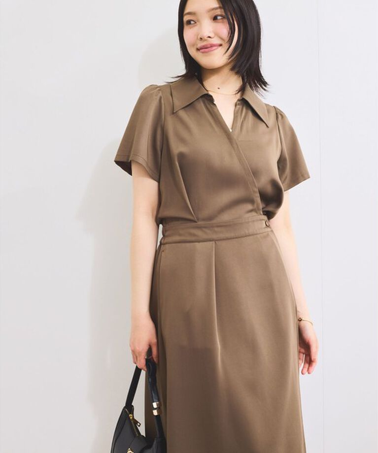 VIS「【WEB限定】カシュクールラップワンピース」|ワンピース|