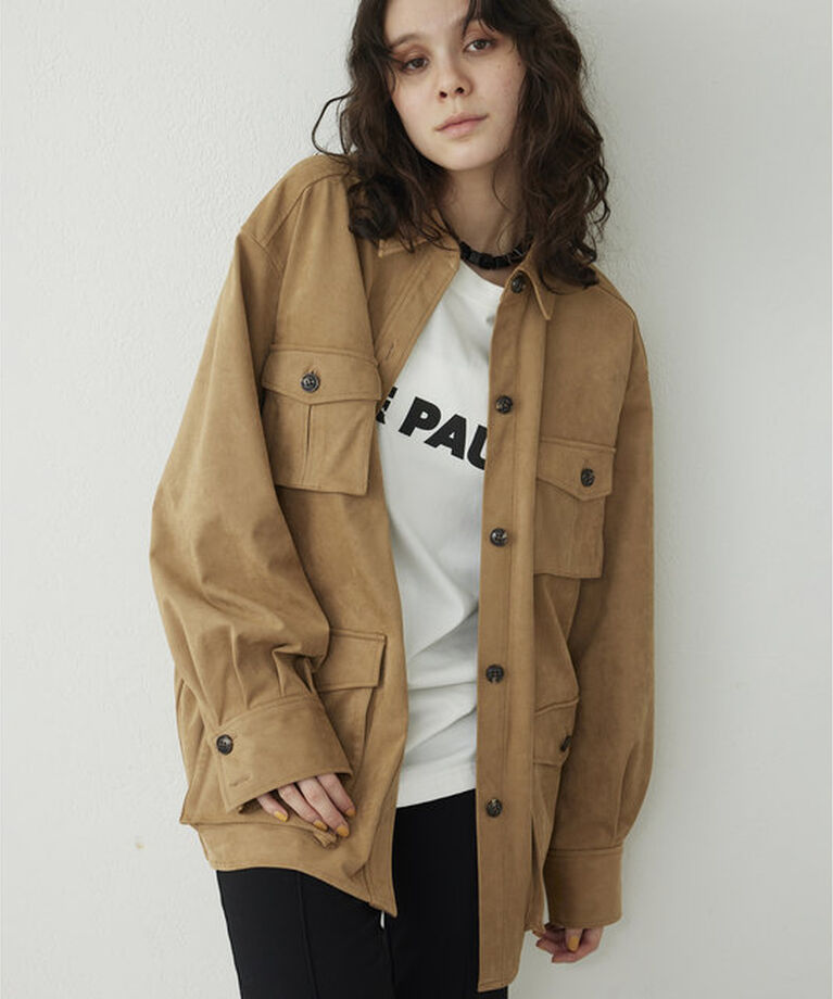 THE PAUSE「【THE PAUSE】フェイクスエードサファリジャケット」|その他|キャメル