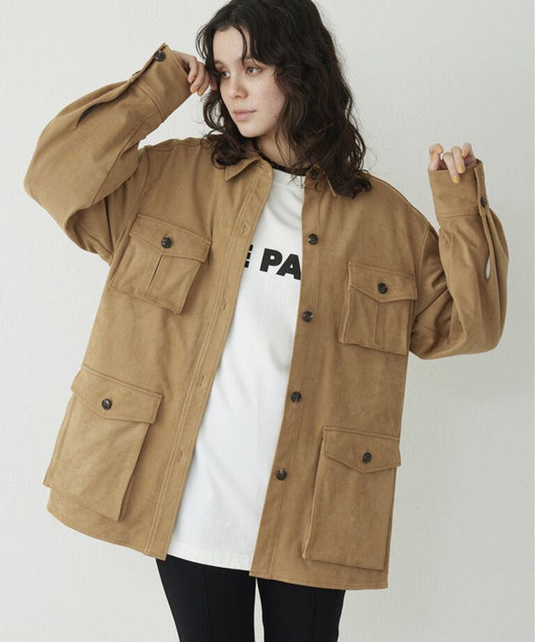 THE PAUSE「【THE PAUSE】フェイクスエードサファリジャケット」|その他|