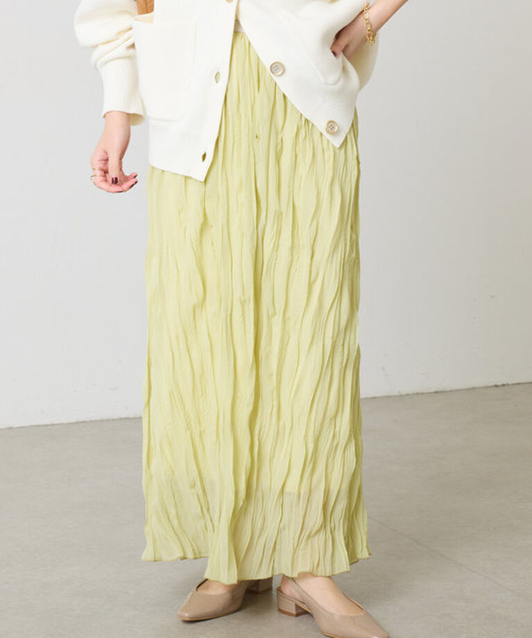 「シフォンワッシャースカート」|スカート|レモンイエロー